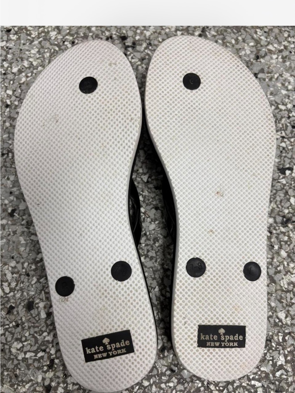 kate spade Black and White Polka Dot Bow Flip Flop Sandals - Picture 3 of 4